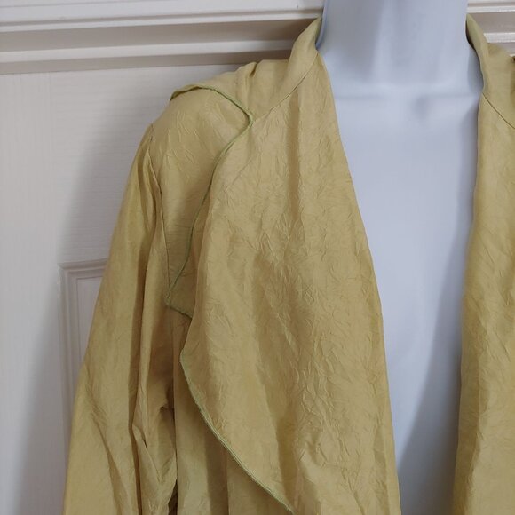 Whispers VTG Carole Dolighan Chartreuse 100% Silk Kimono Jacket S/M - Picture 3 of 14